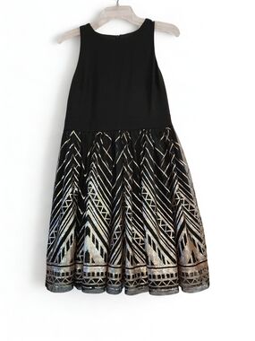 Vince Camuto Cocktail Dress with Art Deco Skirt 10P